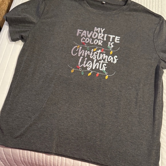 Gray Christmas Lights Graphic Tee - Picture 3 of 3